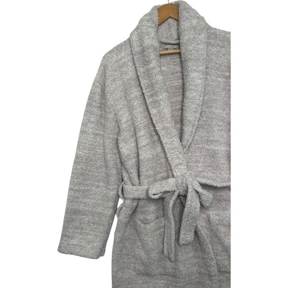 Barefoot Dreams Cozy Chic Robe Womens 2 Tan Solid Long Sleeve Belted Lounge - Picture 7 of 13